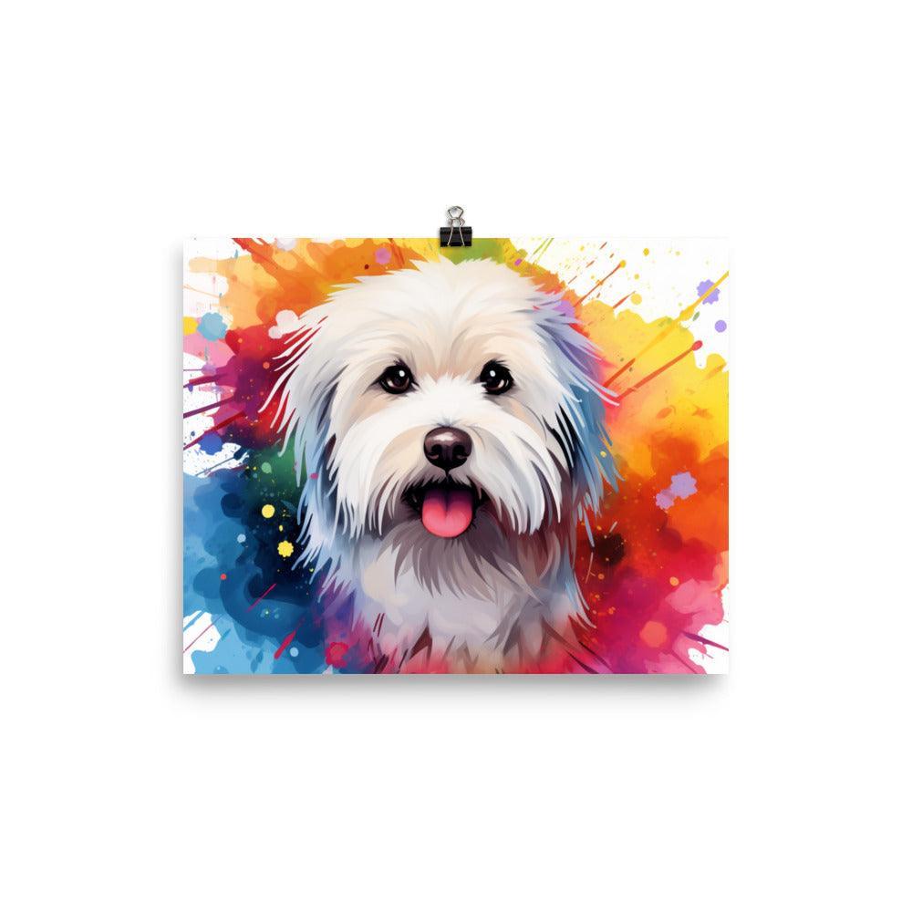 Coton De Tulear Radiant Watercolor Splatter Art Poster - Oh Posters