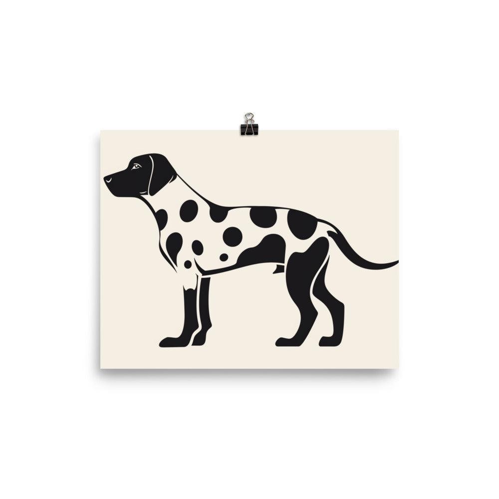 Dalmatian Silhouette Modern Art Black and White Animal Poster - Oh Posters