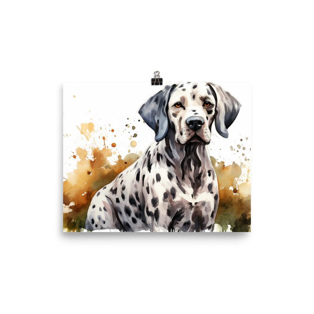 Dalmatian Splatter Paint Effect Dog Illustration Poster - Oh Posters