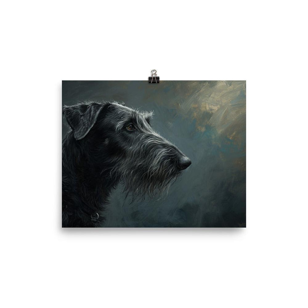 Deerhound Detailed Portrait in Moody Tones Poster - Oh Posters