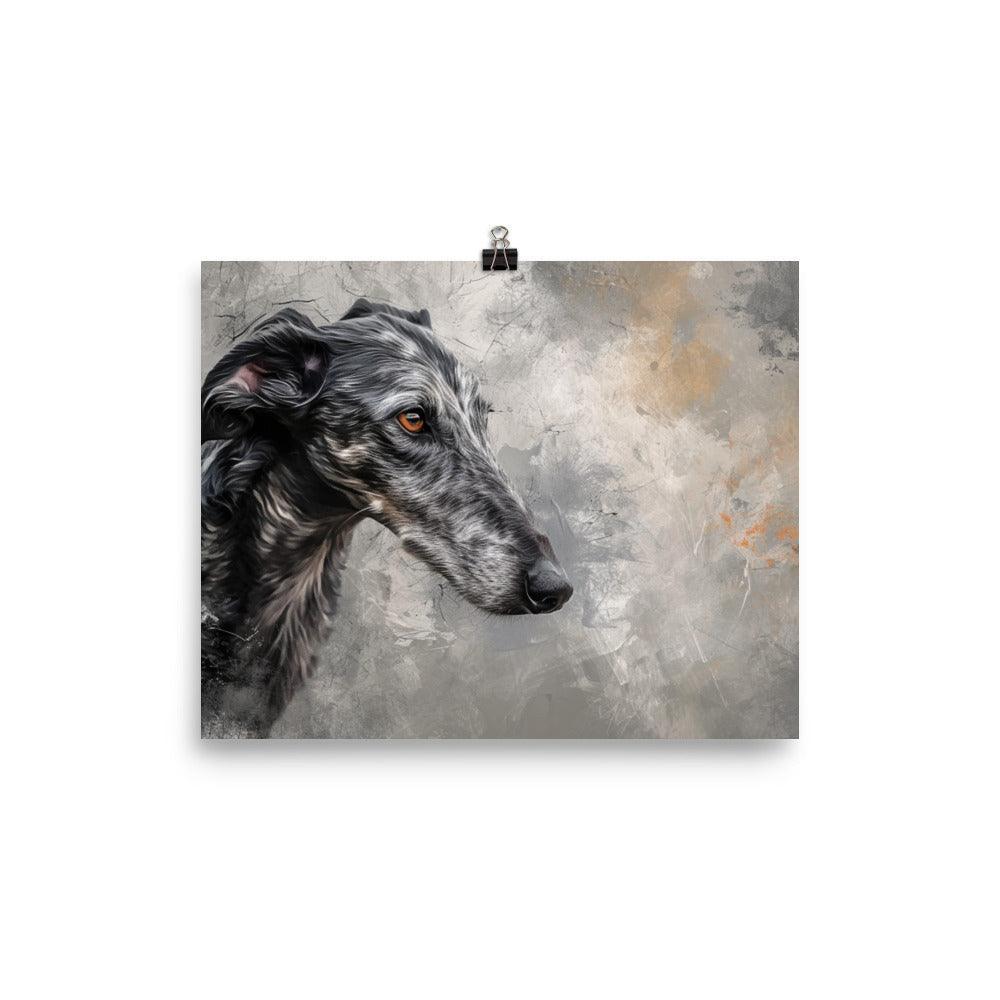 Deerhound Abstract Textured Art Dog Poster - Oh Posters