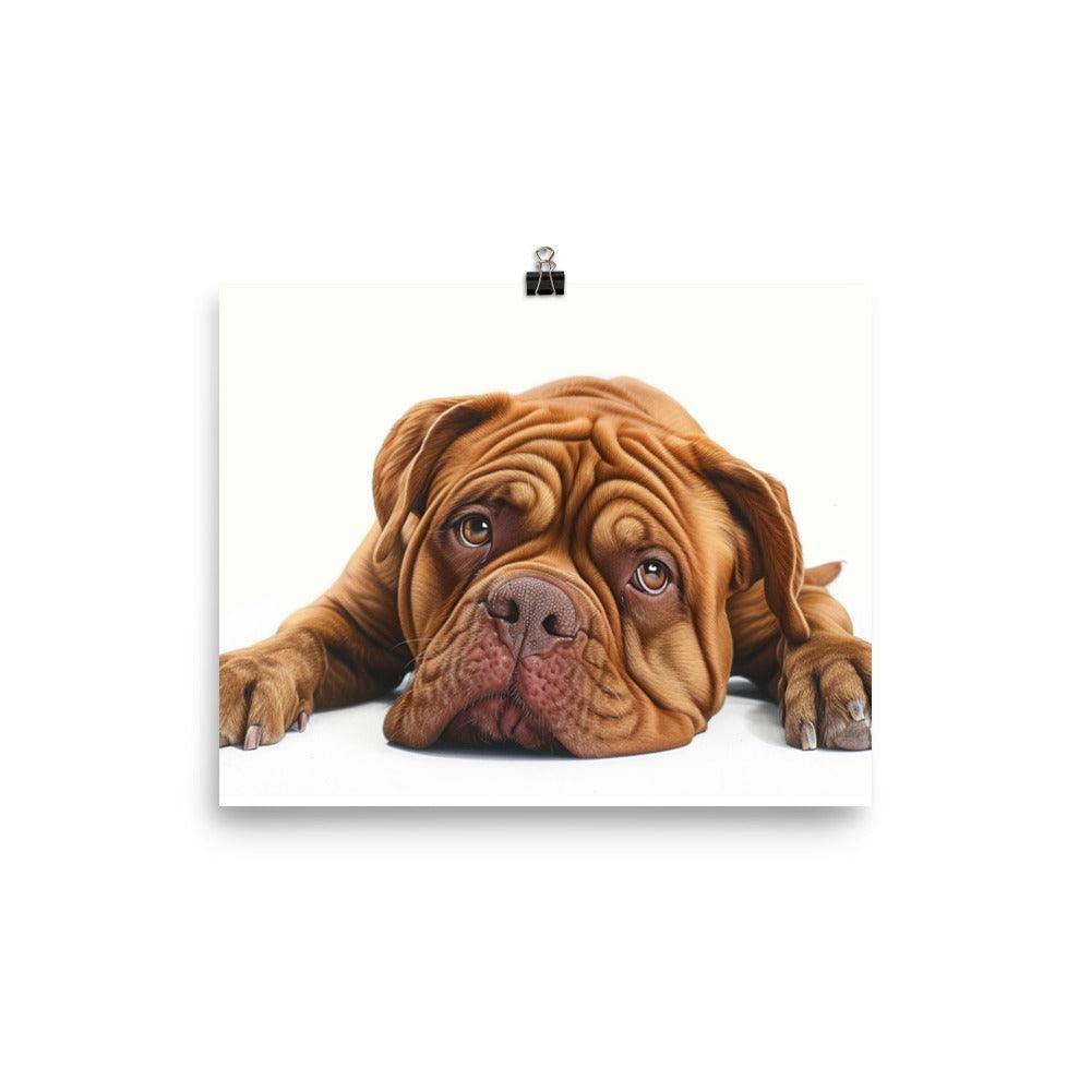 Dogue de Bordeaux Lying Down Realistic Artwork Poster - Oh Posters