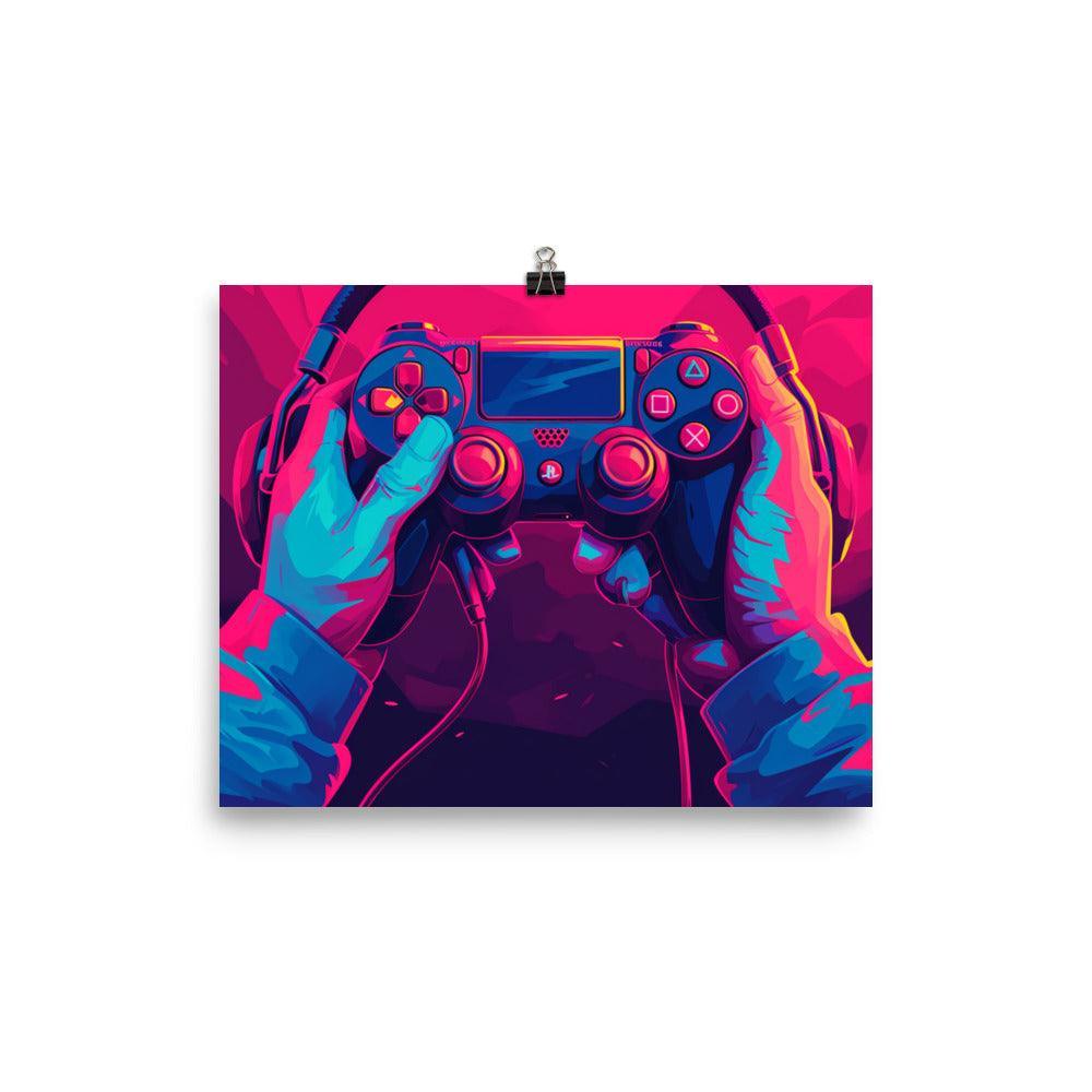 Handheld Console Intense Gaming Digital Art Poster - Oh Posters