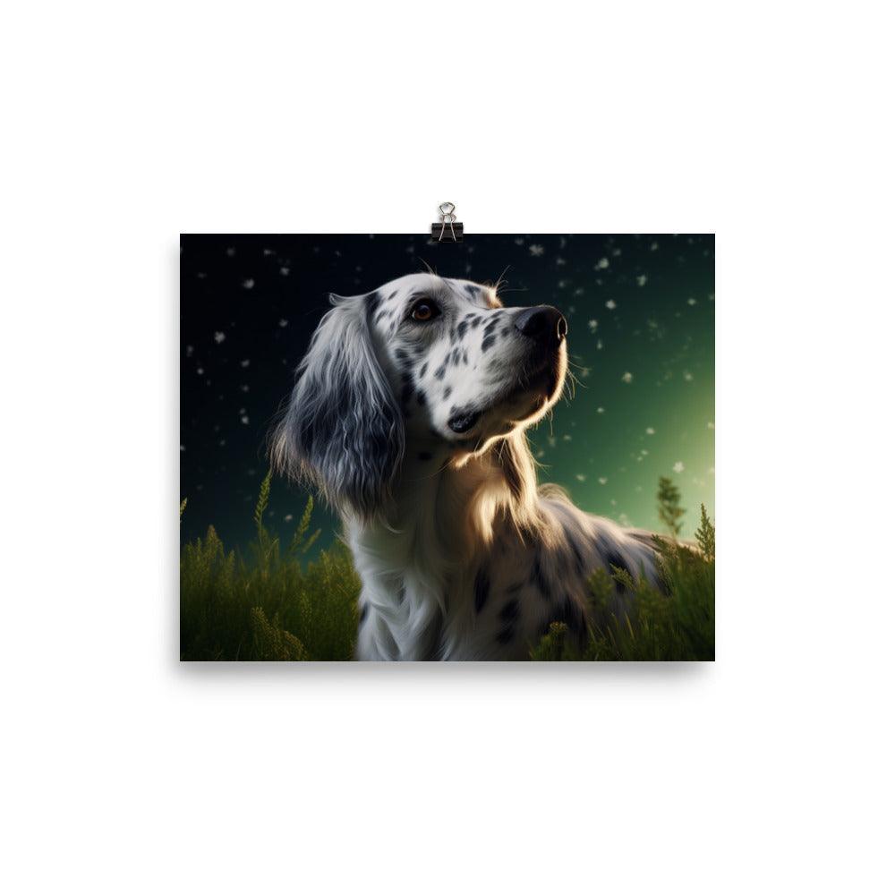 English Setter Twilight Gaze Nature-Inspired Digital Art Poster - Oh Posters