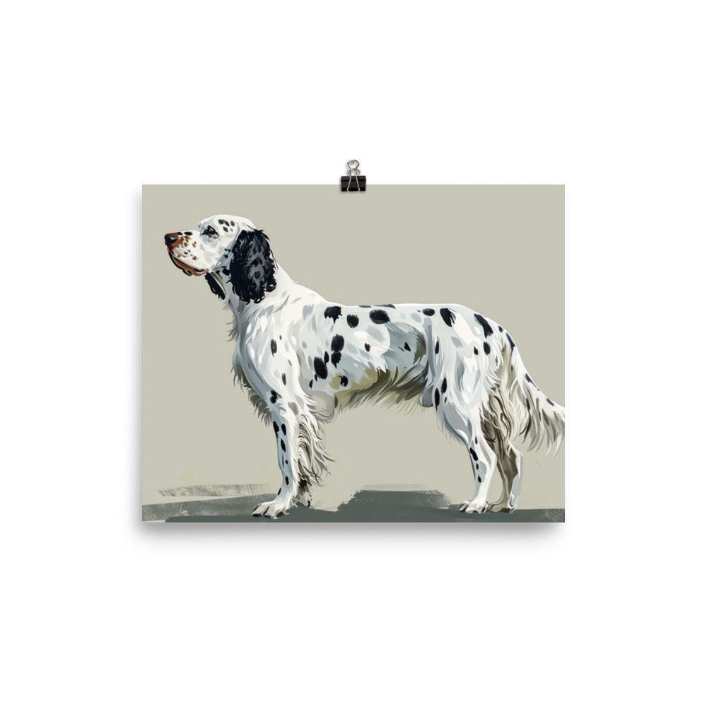 English Setter Classic Pose Minimalist Art Poster - Oh Posters