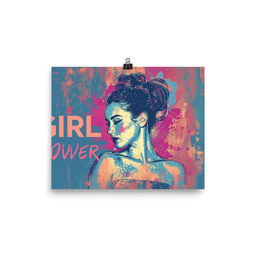 Girl Power Quote Empowerment Woman Grunge Style Art Poster - Oh Posters