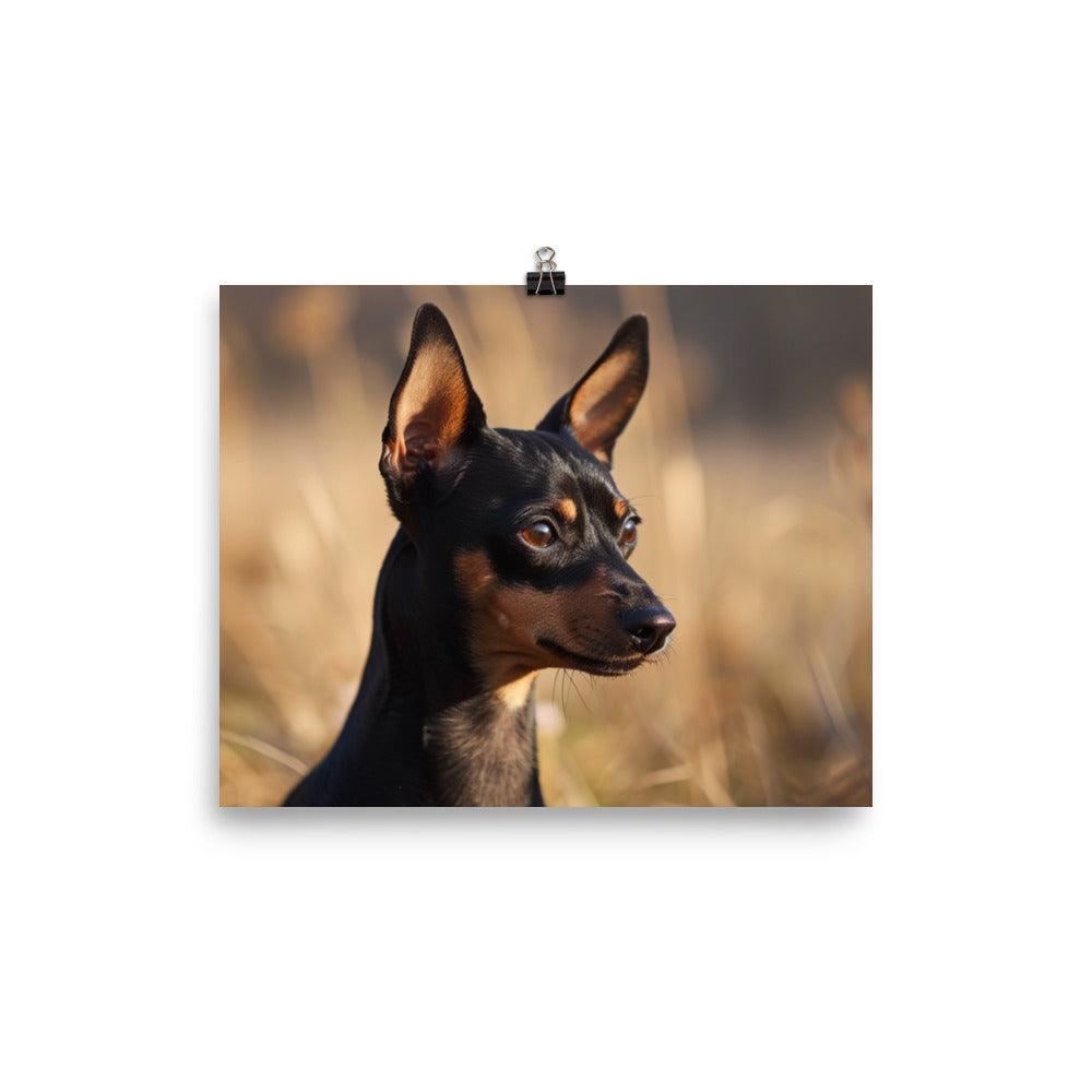 Realistic English Toy Terrier in Golden Field Poster - Oh Posters