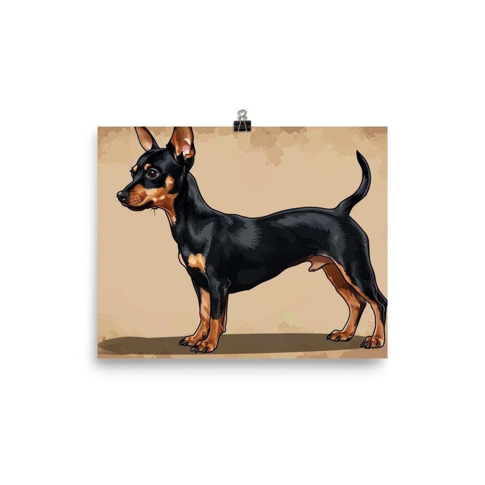 Vintage Style English Toy Terrier Illustrated Poster - Oh Posters