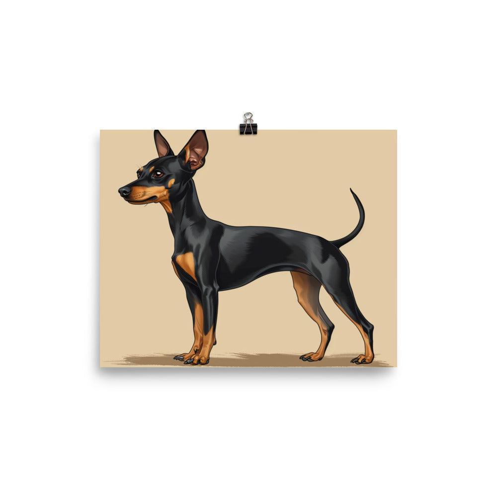 Classic English Toy Terrier Drawing on Beige Poster - Oh Posters