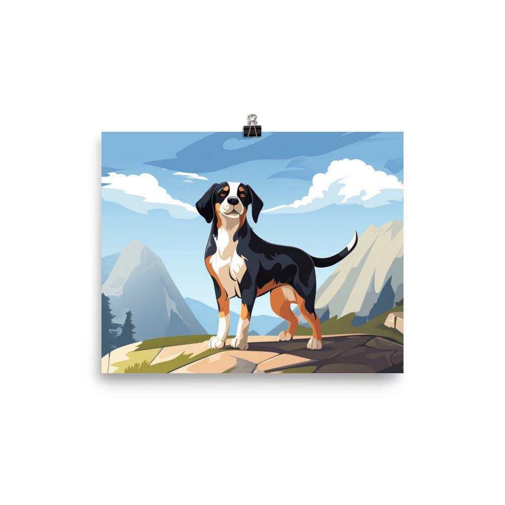 Entlebucher Mountain Dog Animated Alpine Adventure Poster - Oh Posters