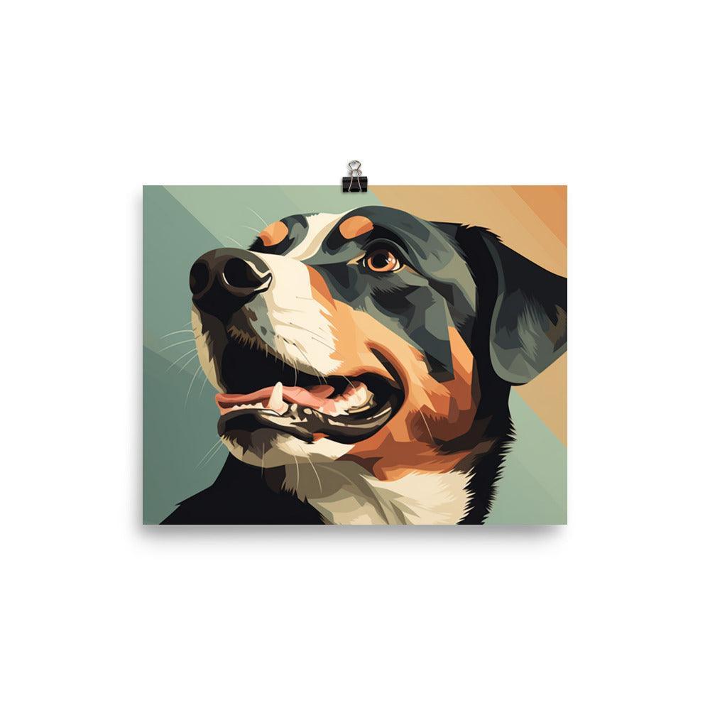 Entlebucher Mountain Dog Modern Geometric Art Poster - Oh Posters