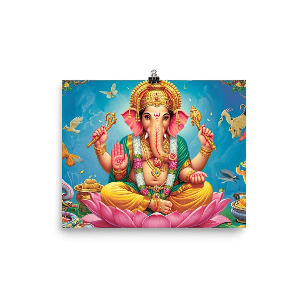 Ganesha Vibrant Mythological Artwork Poster - Oh Posters