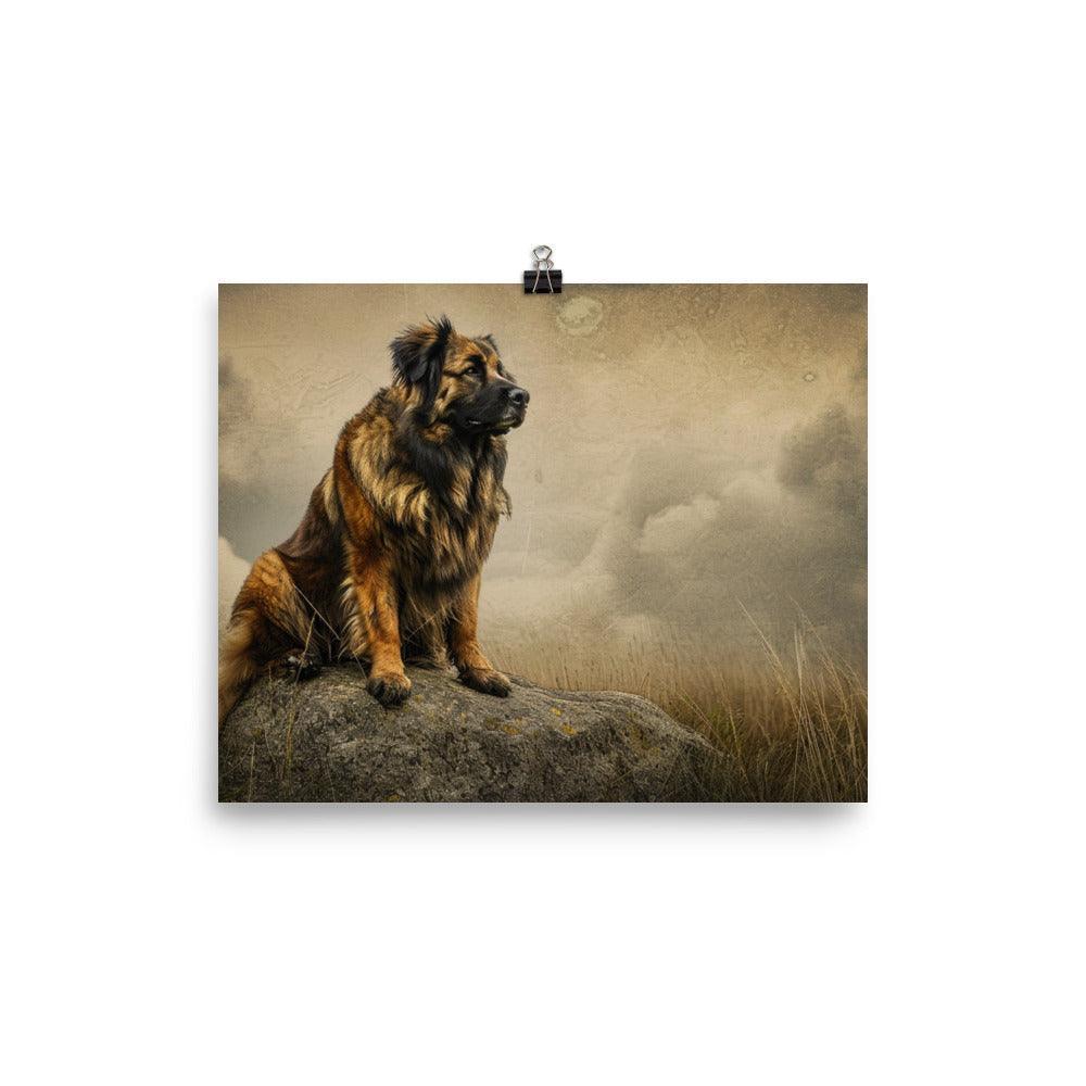 Estrela Mountain Dog Vintage Style Rock Perch Poster - Oh Posters