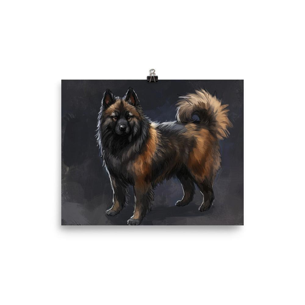 Eurasier Dog in Profile Digital Painting Poster - Oh Posters