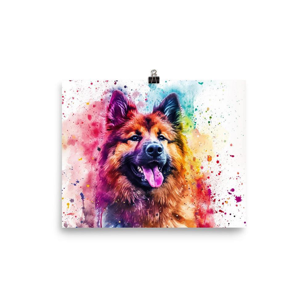 Vibrant Watercolor Eurasier Dog Artistic Poster - Oh Posters