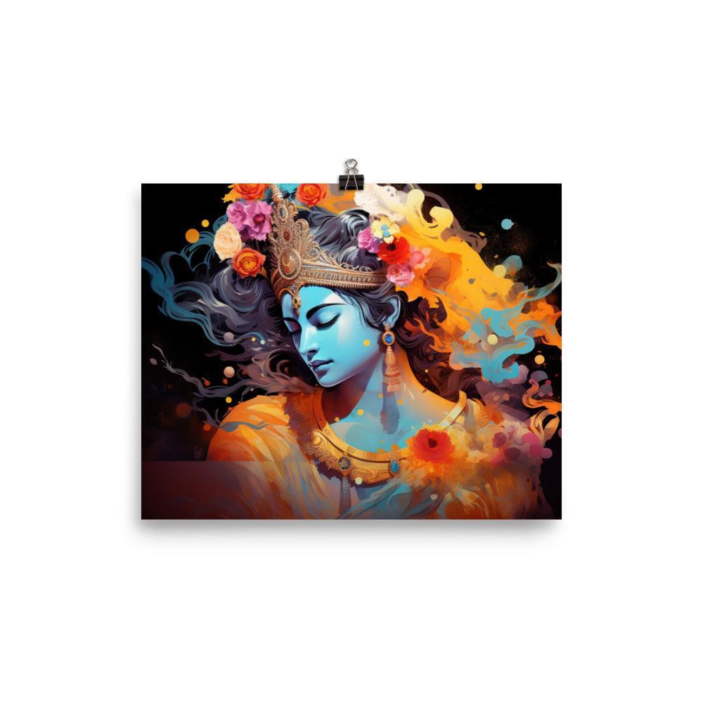 Krishna Ethereal Aura Digital Art Poster - Oh Posters