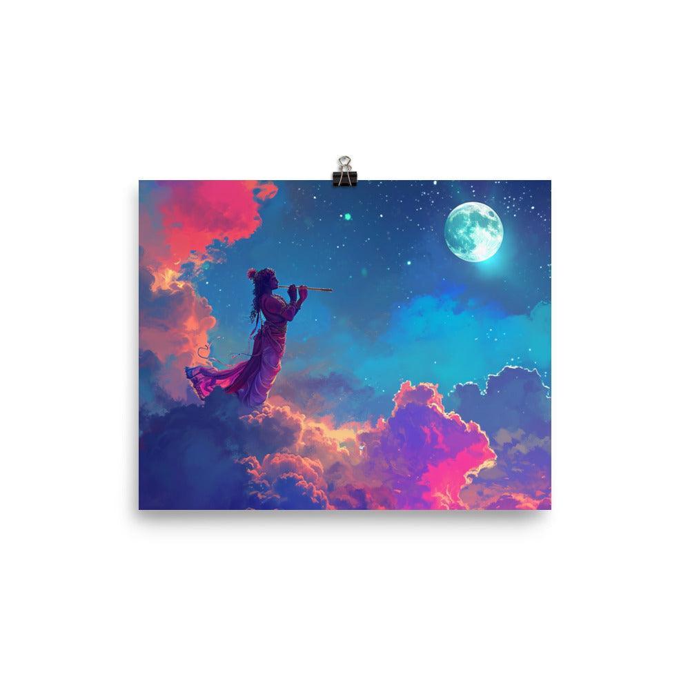 Krishna Cosmic Dance Celestial Art Poster - Oh Posters