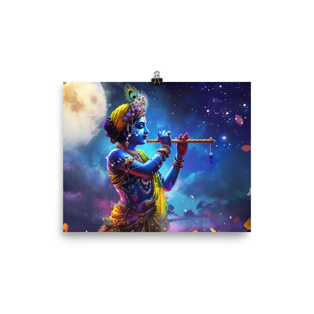 Krishna Enchanted Forest Nighttime Poster - Oh Posters