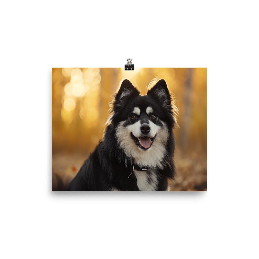 Finnish Lapphund Golden Forest Glow Poster - Oh Posters