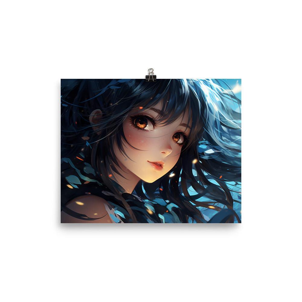 Mystic Azure Anime Girl Poster - Oh Posters