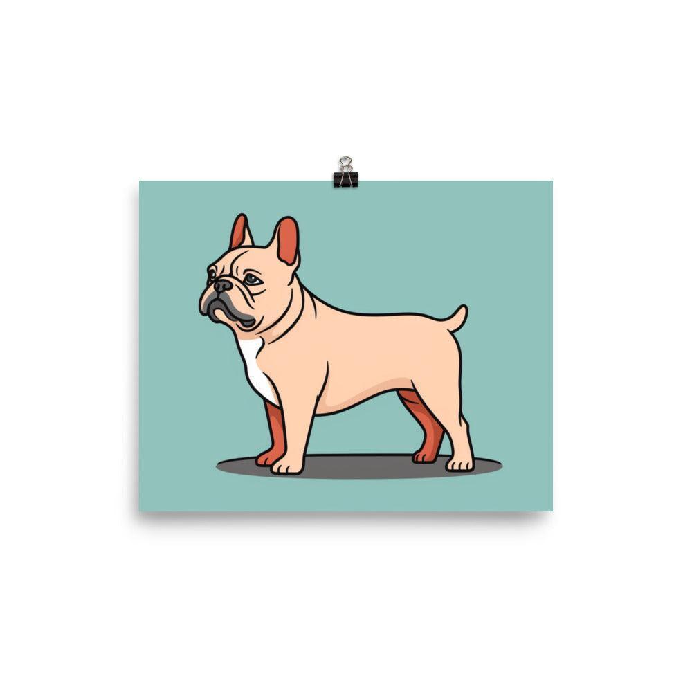 French Bulldog Cartoon Illustration Cute Poster - Oh Posters