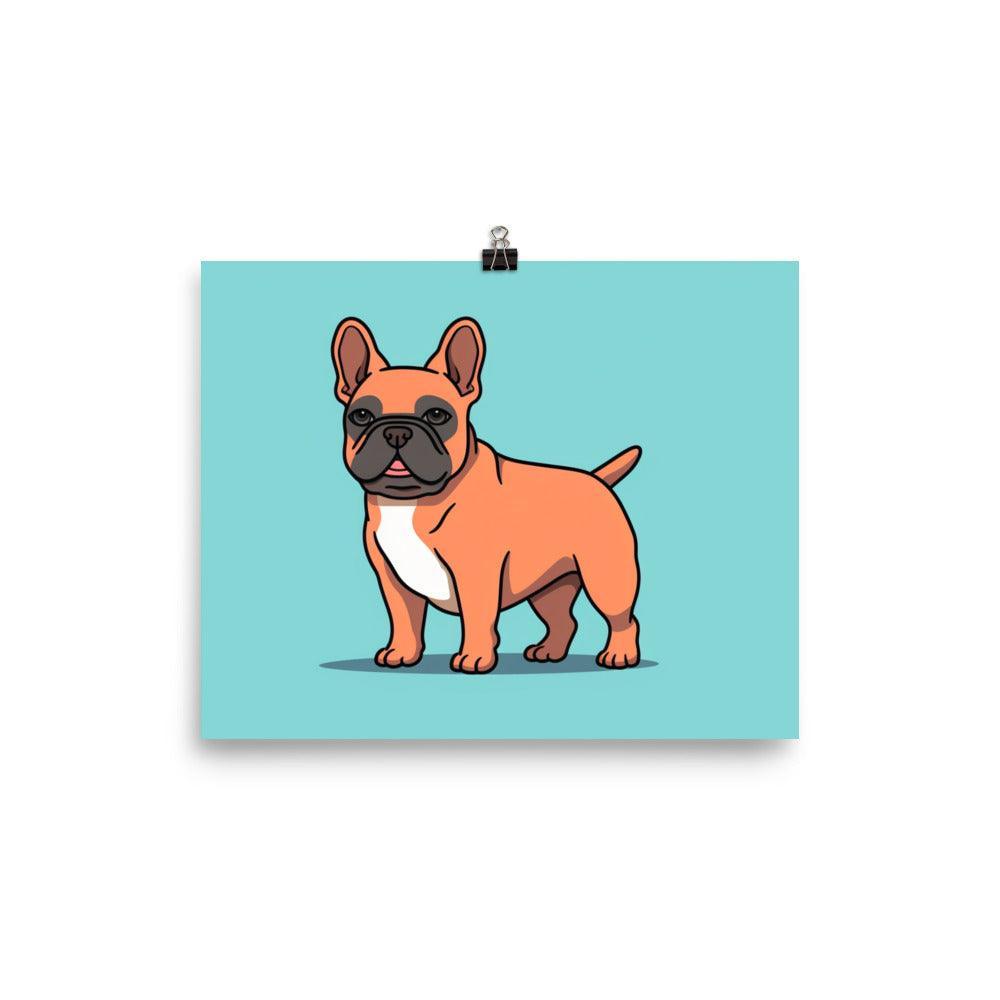 French Bulldog Pastel Cartoon Style Poster - Oh Posters