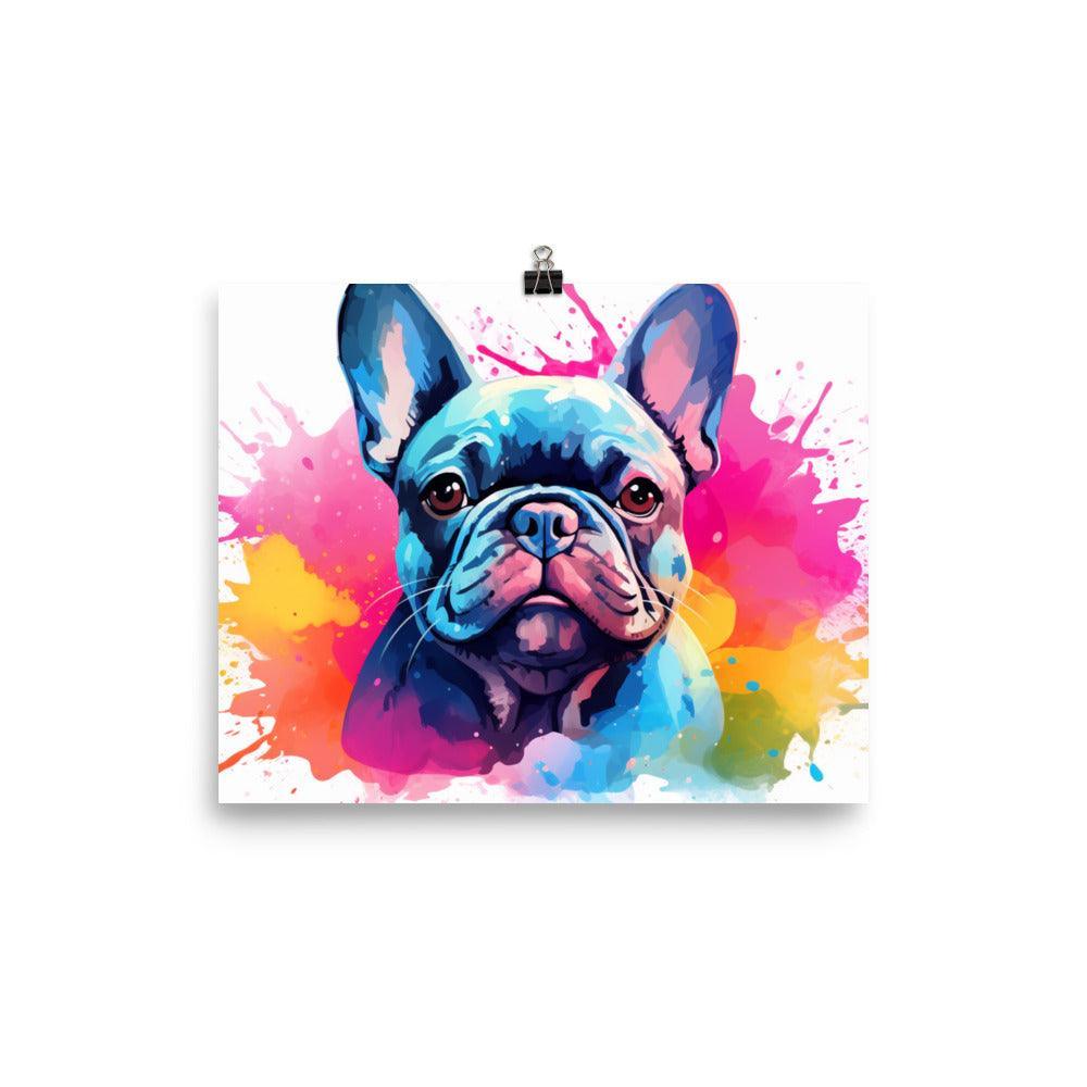 Colorful French Bulldog Pop Art Splash Poster - Oh Posters