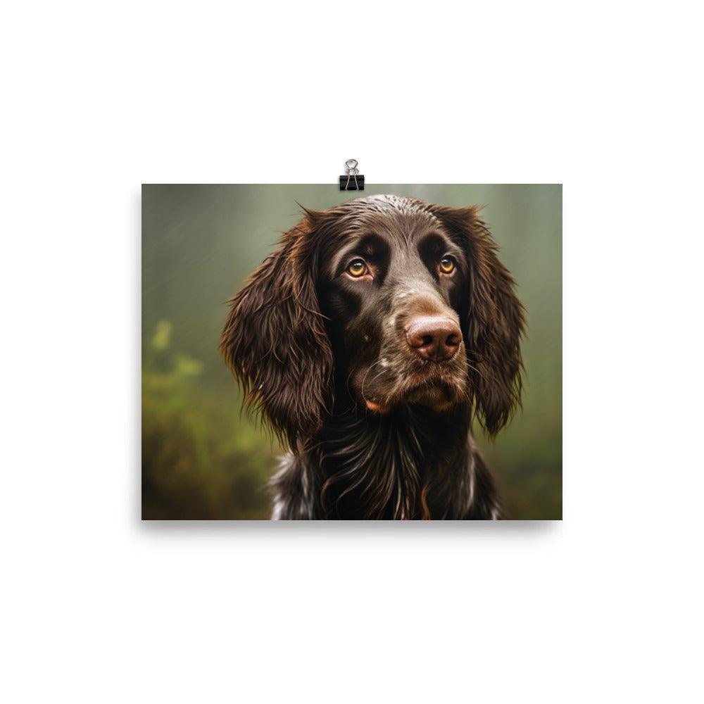 German Longhaired Pointer Rainy Day Portrait Poster - Oh Posters