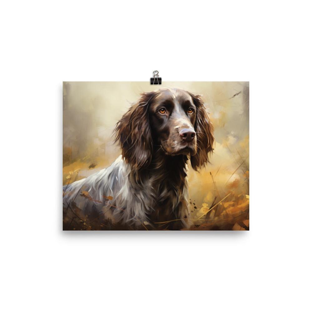 German Longhaired Pointer Autumn Elegance Art Poster - Oh Posters