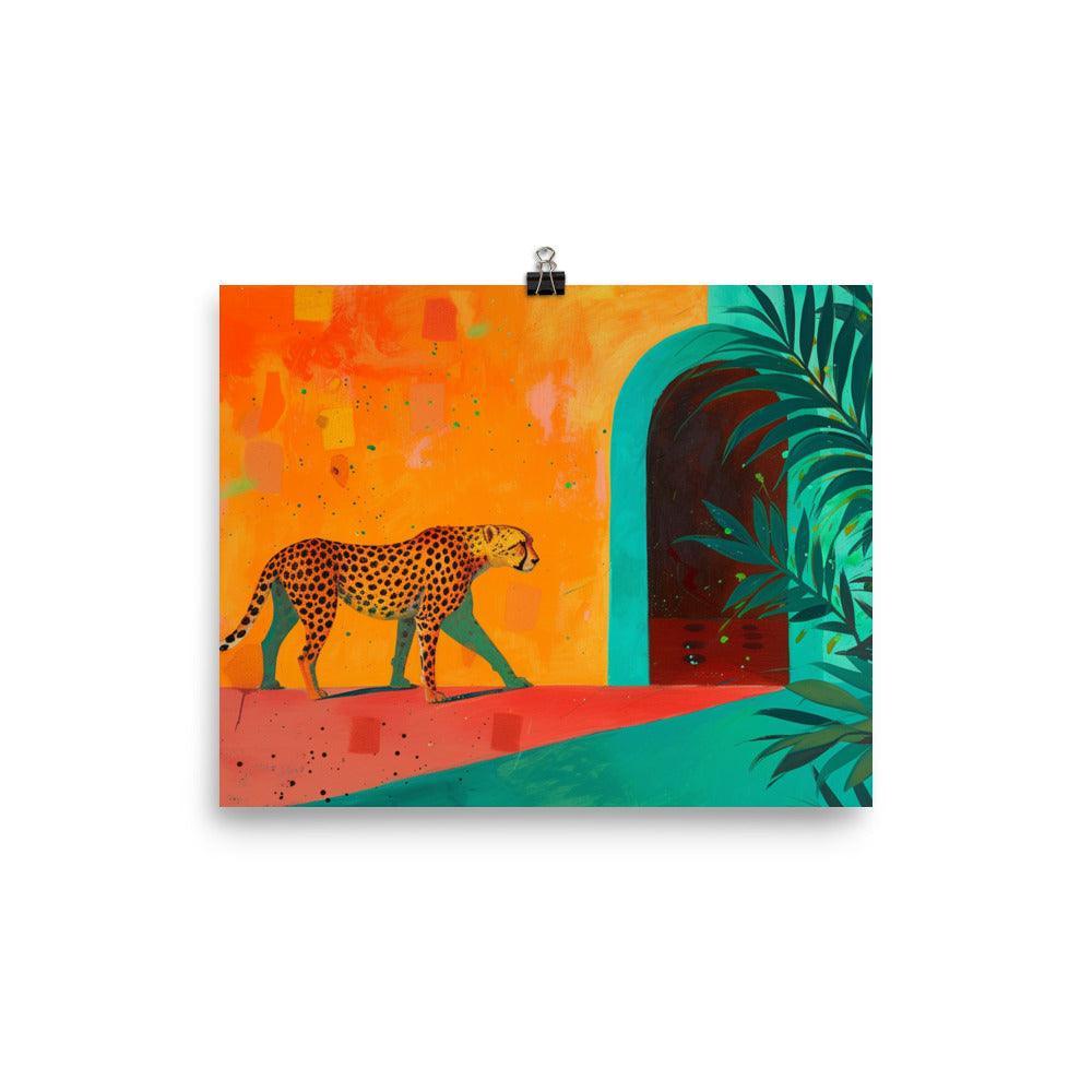 Tropical Cheetah Vivid Jungle Illustration Poster - Oh Posters