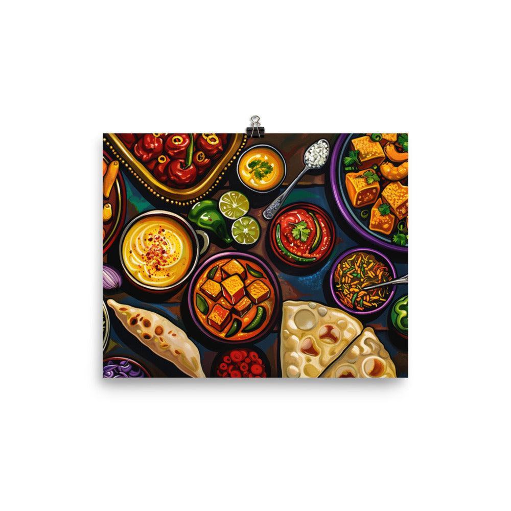 Indian Feast Colorful Traditional Cuisine Art Poster - Oh Posters