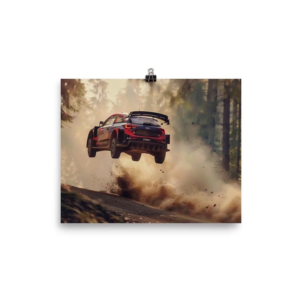 Forest Rally Jump Dynamic Motorsport Action Poster - Oh Posters