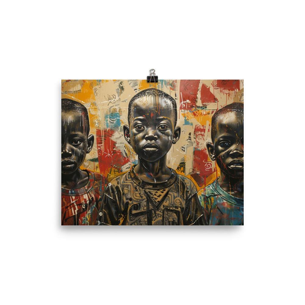 Burundi Children Portrait Urban Art Poster - Oh Posters