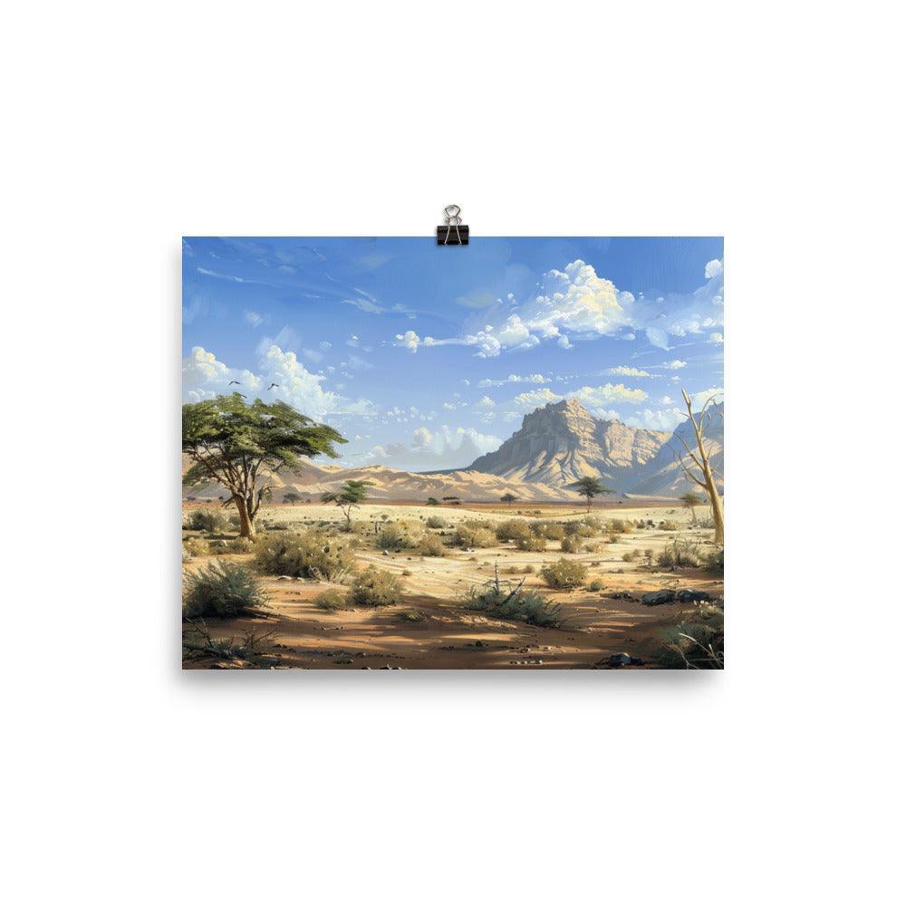 Djibouti Acacia Trees and Sand Dunes Art Poster - Oh Posters