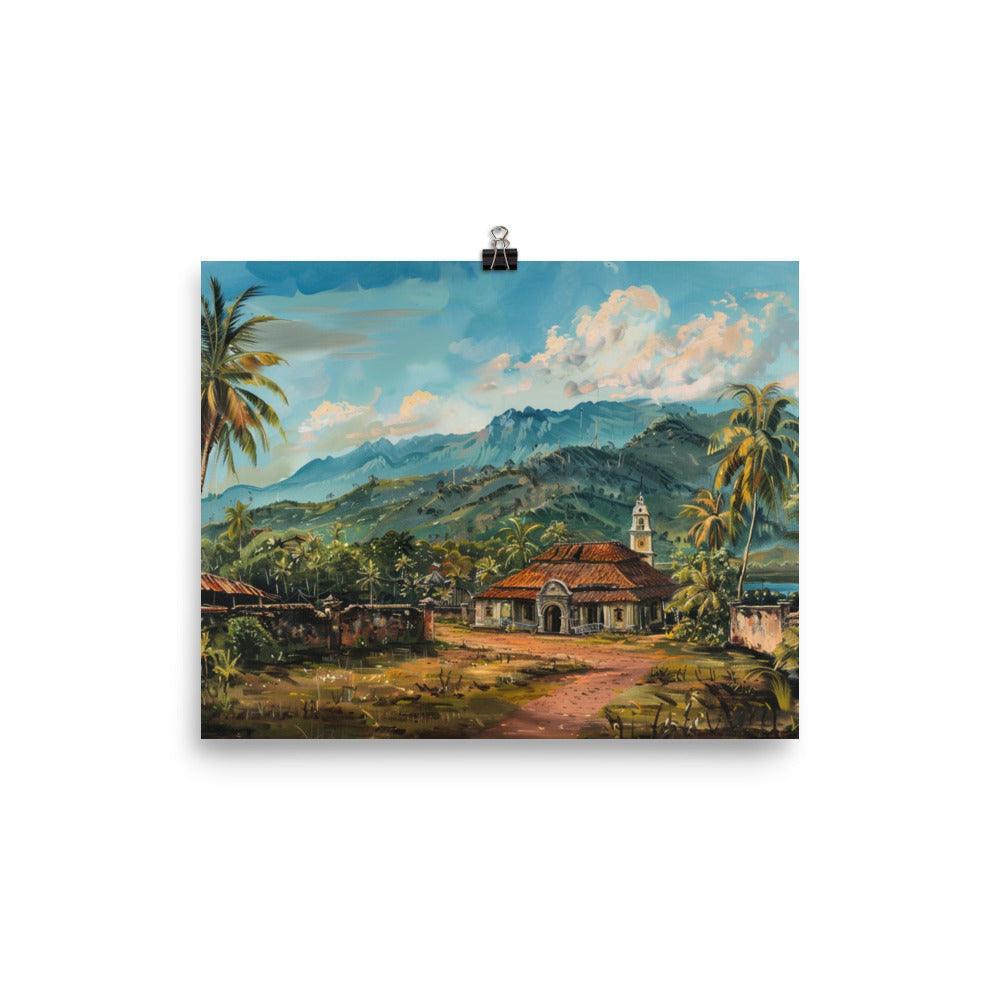 East Timor Tropical Mountain Village Painting Poster - Oh Posters