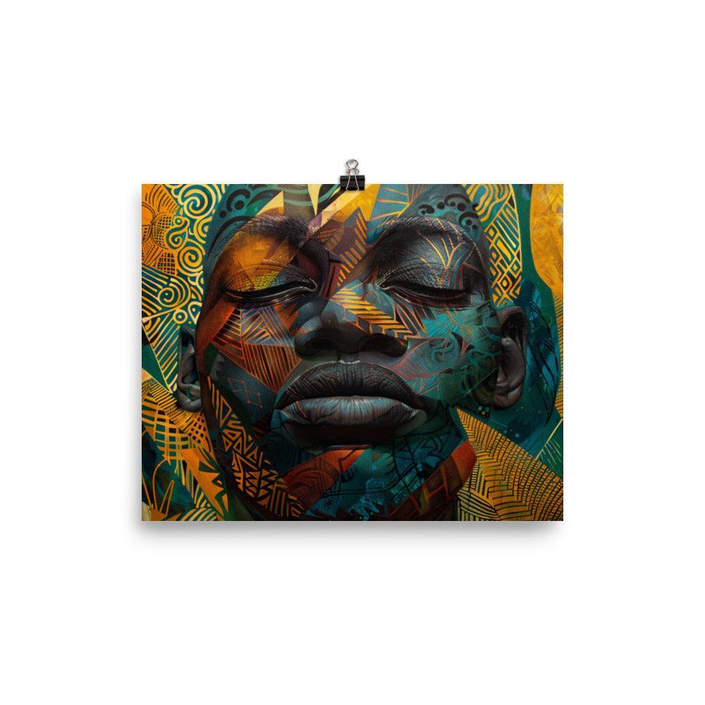 Gabon Vibrant Tribal Abstract Art Poster - Oh Posters