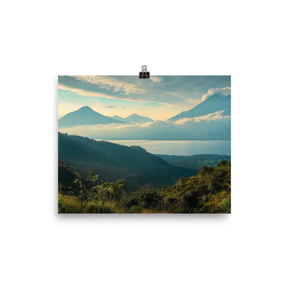 Guatemala Majestic Volcanic Lake Scenic Landscape Poster - Oh Posters