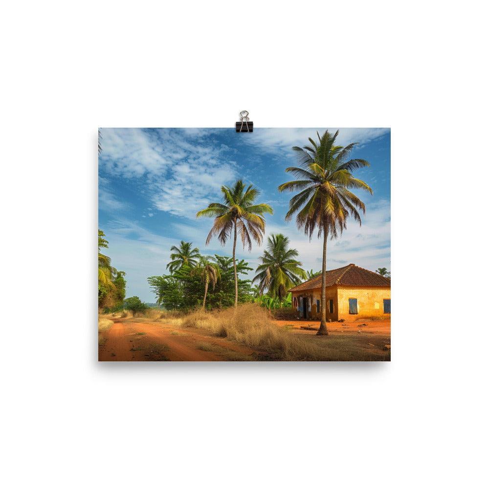 Guinea-Bissau Rustic Countryside Palm Trees Poster - Oh Posters