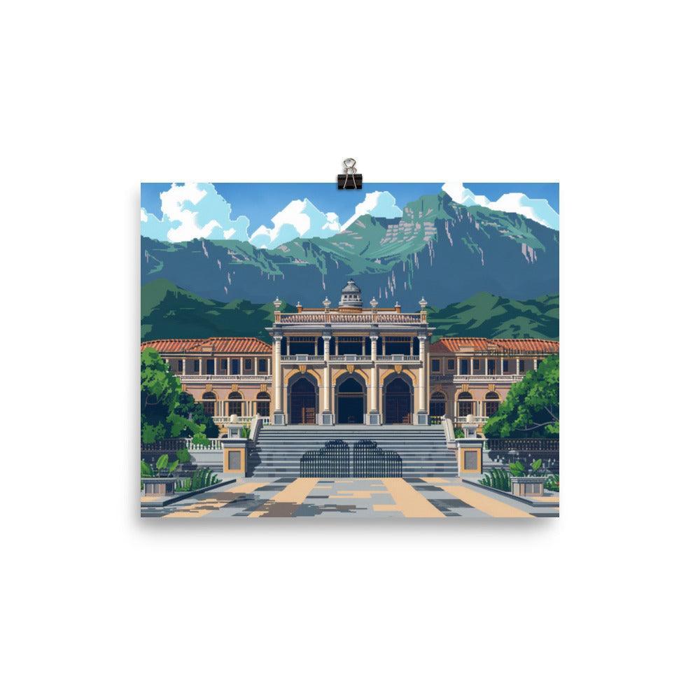 Honduras Historic Palace Pixel Art Poster - Oh Posters