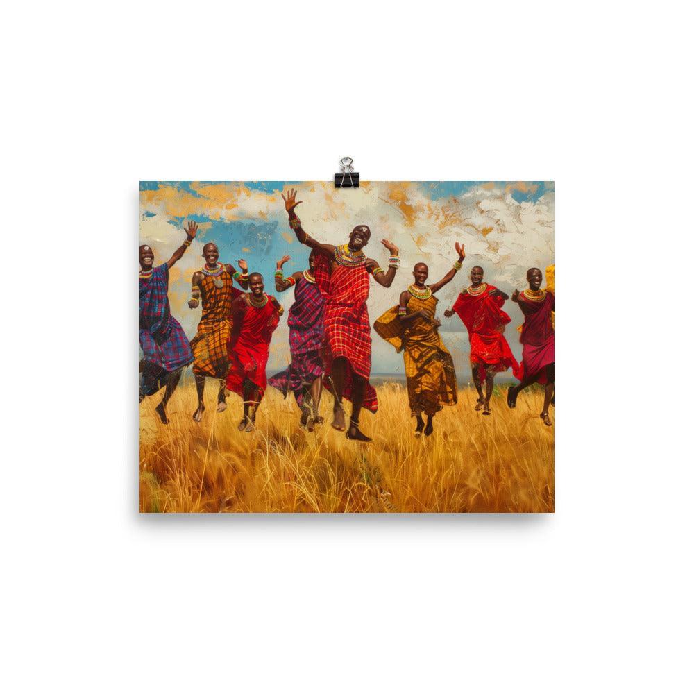 Kenya Maasai Warriors Joyful Dance Poster - Oh Posters