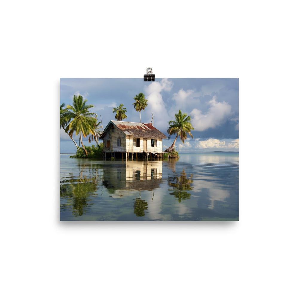 Kiribati Serene Oceanfront Cottage Poster - Oh Posters