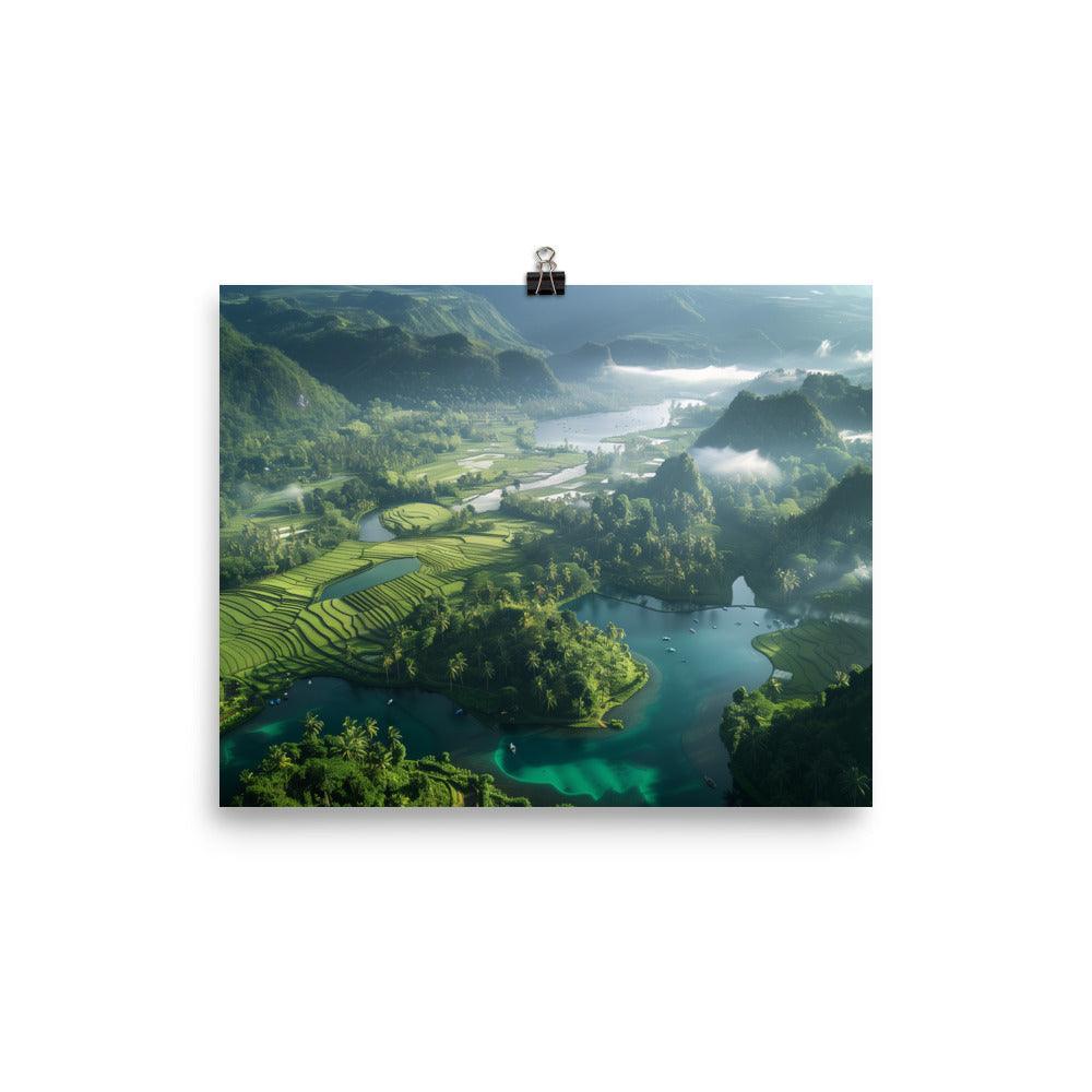 Indonesia Lush Green Valley Scenic Poster - Oh Posters