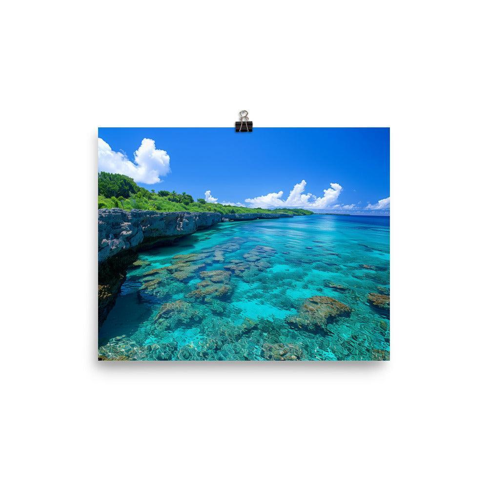 Nauru Coral Reef Crystal Waters Scenic Poster - Oh Posters