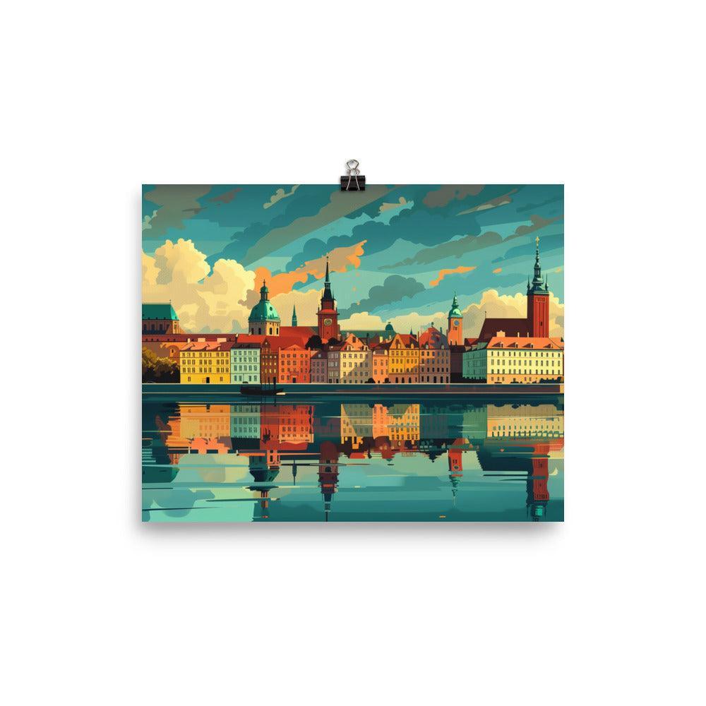 Poland Historic Waterfront Skyline Poster - Oh Posters