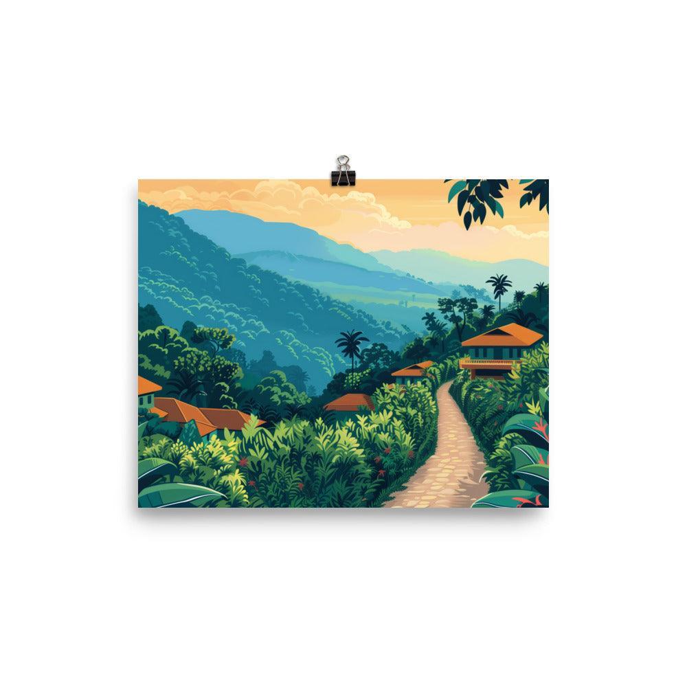 Rwanda Lush Mountain Village Scenic Poster - Oh Posters