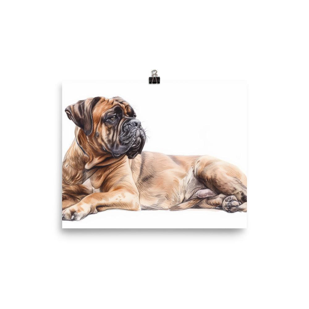 Bullmastiff Sketch Style Drawing Poster - Oh Posters