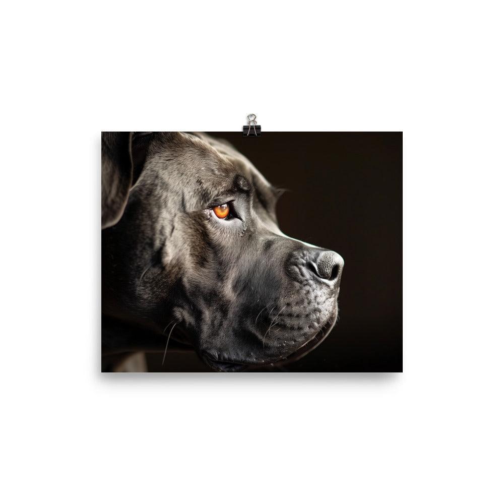 Cane Corso Side Profile in Shadow Portrait Poster - Oh Posters