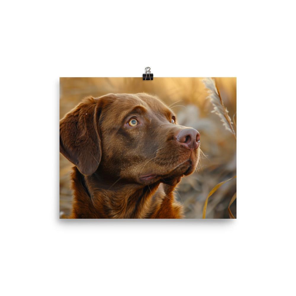 Chesapeake Bay Retriever Autumn Field Portrait Poster - Oh Posters