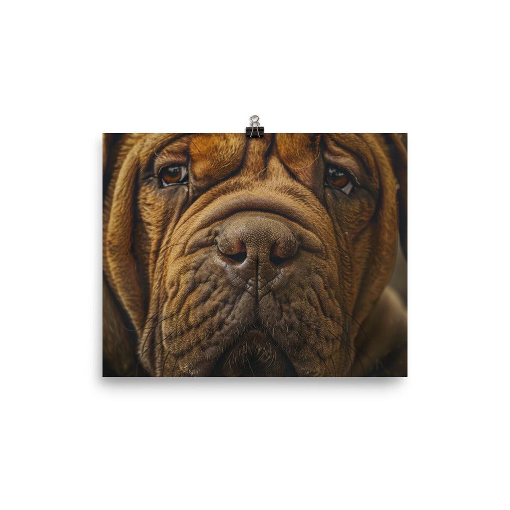 Chinese Shar-Pei Close-Up Wrinkled Face Portrait Poster - Oh Posters