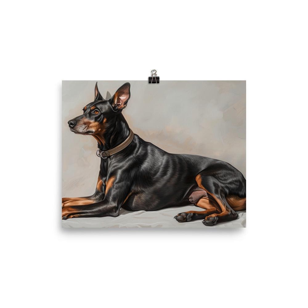 German Pinscher Realistic Side Pose Portrait Poster - Oh Posters